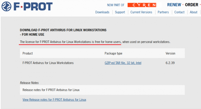 А ось для домашнього використання в середовищі linux F-Prot Antivirus безкоштовний