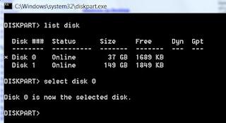 Виведемо список всіх дисків в системі командою list disk