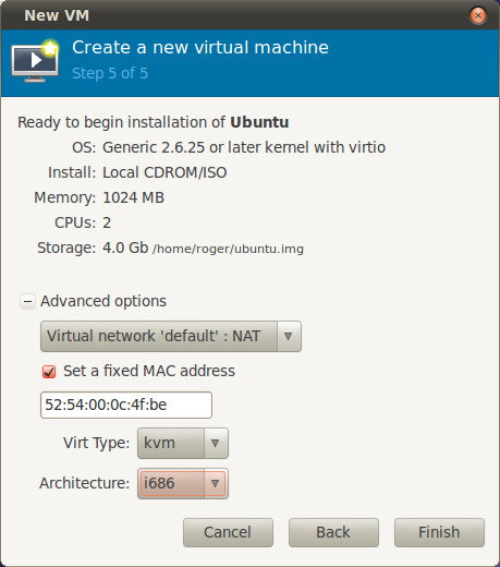А тепер можете подивитися, як виглядають типові настройки для віртуальної машини Ubuntu: