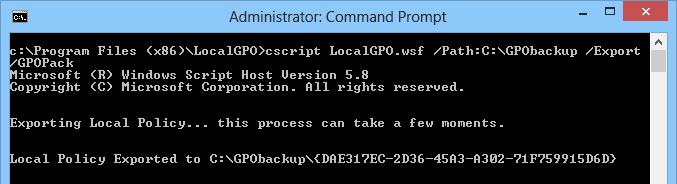 Утиліта LocalGPO передбачає можливість створення пакета GPOPack, призначеного для зручного імпорту налаштувань локальної GPO на інші комп'ютери (не вимагає попередньої установки LocalGPO на цільовий комп'ютер)