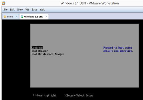 Замість традиційного меню BIOS з'явиться екран «Boot Manager«, що дозволяє вибрати пристрій, з якого необхідно завантажитися або відкрити консоль EFI (shell)
