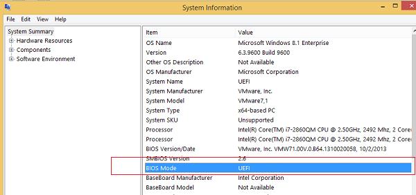 exe (Відомості про систему) і переконайтеся, що тип BIOS (BIOS Mode) - UEFI